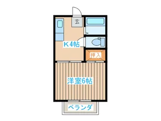 第1コーポナバタ【2階】の間取り