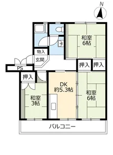 UR成田ニュータウン橋賀台【2階】の間取り