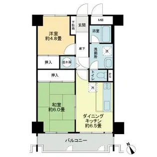 ライオンズマンション久留米【5階】の間取り