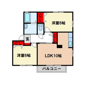 シャーメゾン太宰府B【1階】の間取り