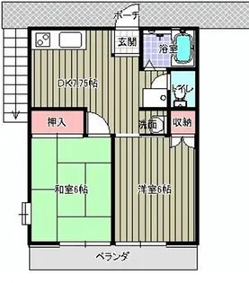 コーポ美園【1階】の間取り