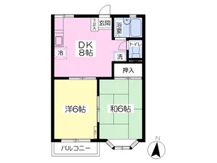 タウンハウスヴィラB【2階】の間取り