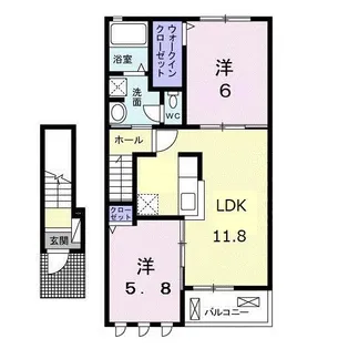 ボン ボヤージュ II【2階】の間取り