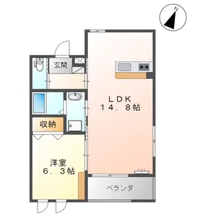 ラ・チェドゥオ【2階】の間取り