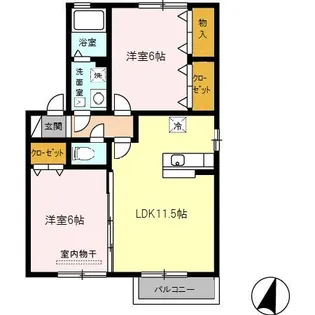 ヴェル・フォンセみやきC【2階】の間取り