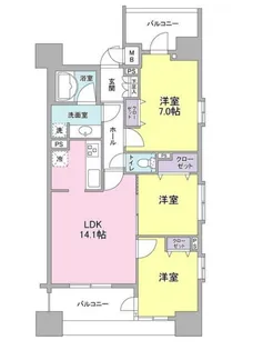 神奈川県横浜市中区扇町1【マンション】の間取り