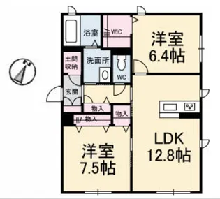 シャーメゾン福山北 B棟【1階】の間取り