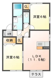 Kiitos B【1階】の間取り