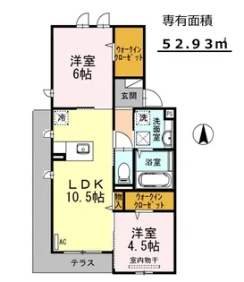 セジュール寺池台【1階】の間取り