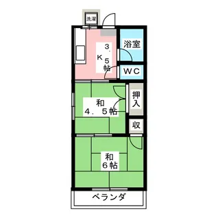 コーポおかもと【2階】の間取り