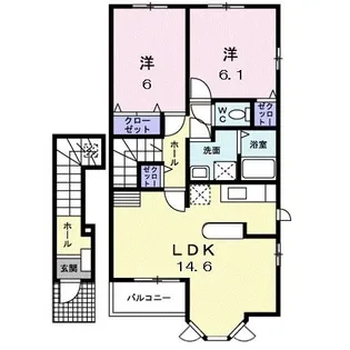 広島県三原市本郷町船木【アパート】の間取り