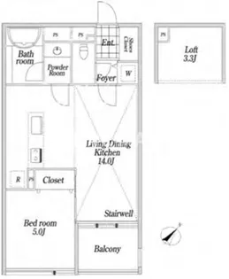 KDX大伝馬レジデンス【5階】の間取り