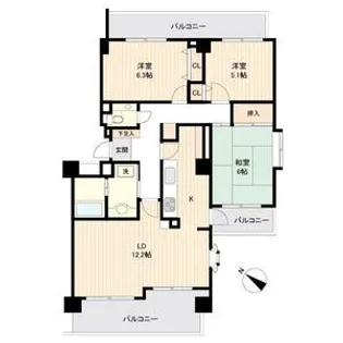 ロイヤルガーデン森林公園【5階】の間取り