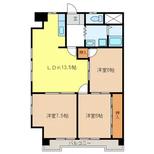 岐阜県岐阜市薮田南3【マンション】の間取り