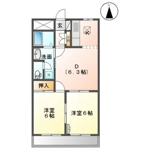 メゾンリヴィエールFUJI【1階】の間取り