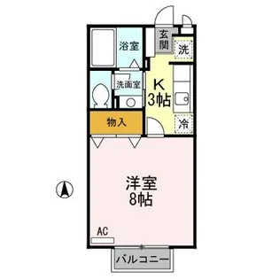 ル クレール ブラン AB【2階】の間取り