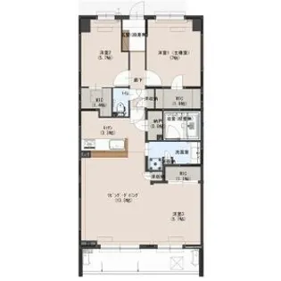 オデスビエント医大前【2階】の間取り