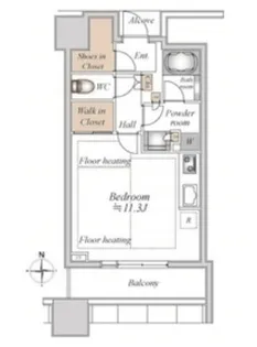 白金ザ・スカイ West【8階】の間取り