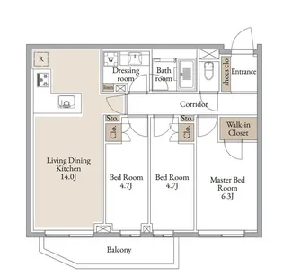 神奈川県横浜市神奈川区松ケ丘【マンション】の間取り