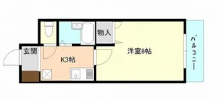 ステューディオ長束【2階】の間取り