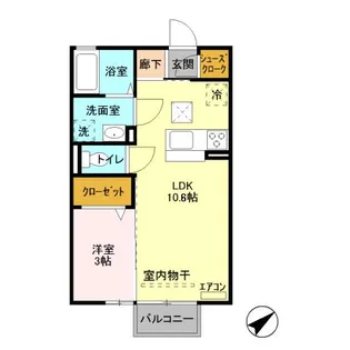 ミルメゾンB【2階】の間取り