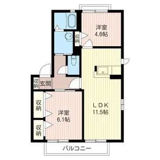 アルブル4番館【2階】の間取り