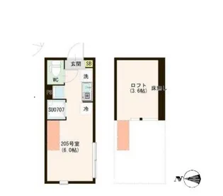 東京都練馬区上石神井2【アパート】の間取り