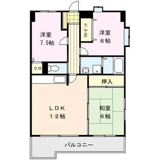 福岡県久留米市野中町【マンション】の間取り