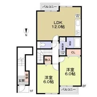 メゾン山の音【2階】の間取り