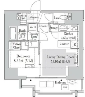 リブクオーレ神保町【5階】の間取り