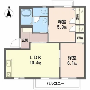 ドミール鈴蘭 D棟【1階】の間取り