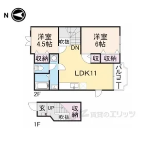パークサイドコート1【2階】の間取り
