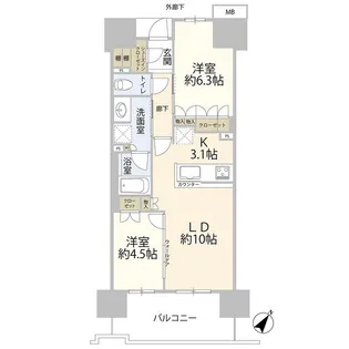フラージュ押上(012314)【7階】の間取り