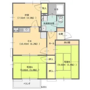 ラフォーレ常見6【2階】の間取り