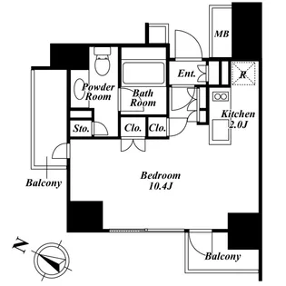 ベルファース目黒【13階】の間取り
