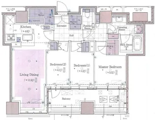クラッシィタワー新宿御苑【14階】の間取り