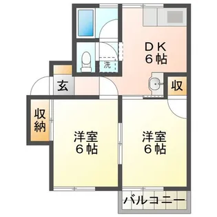 ハイツドヌール A【1階】の間取り