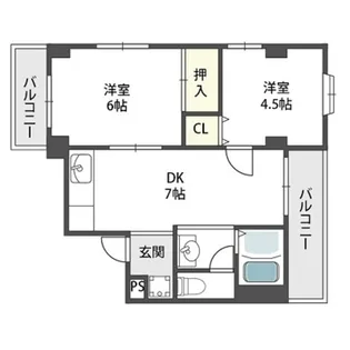ループハイツ篠田【4階】の間取り