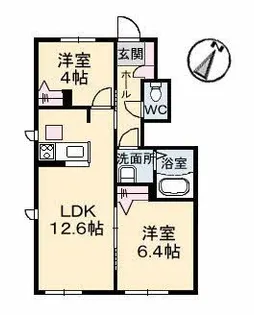 パッサーレ 参番館【1階】の間取り