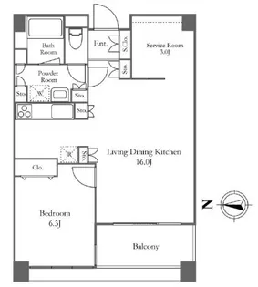 リバーシティ21イーストタワーズII【33階】の間取り