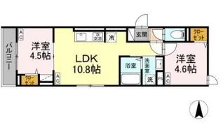 セレスティア栗原【3階】の間取り