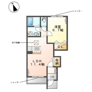 埼玉県鴻巣市箕田【アパート】の間取り