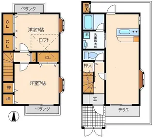 メゾネット・フルール5番館の間取り