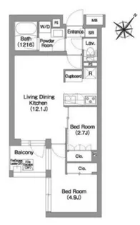 コンフォリアリヴ渋谷本町【4階】の間取り