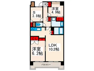 セブン・ナルケマンション【11階】の間取り