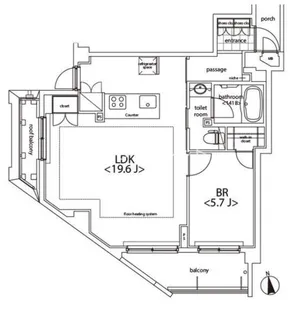 カスタリア麻布十番【7階】の間取り