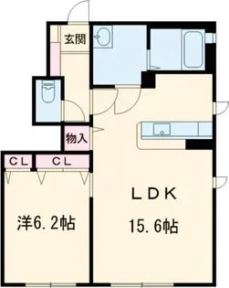リーフガーデンハイツ B【1階】の間取り