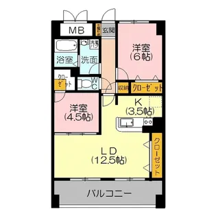 スカイマンションF【3階】の間取り