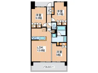 パークホームズLaLa門真【4階】の間取り