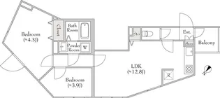 ルミークアン用賀 200【5階】の間取り